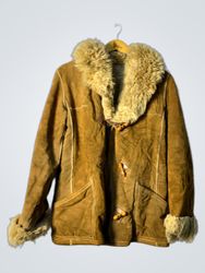 Brown Suede Shearling Lined Jacket