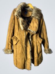 Brown Faux Fur Trimmed Coat