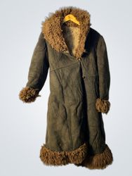 Brown Suede Shearling Coat