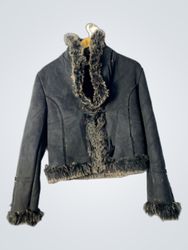 Black Faux Fur Trimmed Jacket