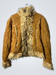Brown Suede Fur Trimmed Jacket