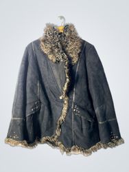 Black Faux Fur Trimmed Jacket