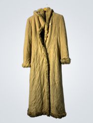 Long Tan Coat with Fur Trim and Hood