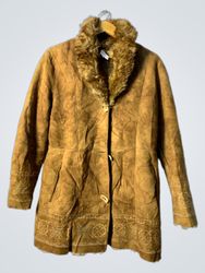 Brown Faux Fur Trimmed Coat