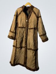 Brown Faux Shearling Lined Coat
