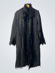 Black Faux Fur Trimmed Long Coat