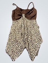 Brown and Leopard Print Tank Top