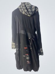 FUNKY Black Dress with Leopard Print Accents