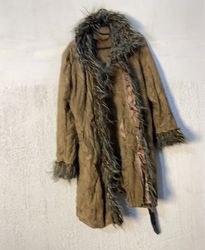 Brown Faux Fur Trimmed Coat