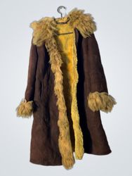 Brown Fur-Trimmed Coat