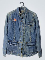 Denim Jacket with Butterfly Patch