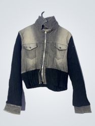 Denim and knit jacket