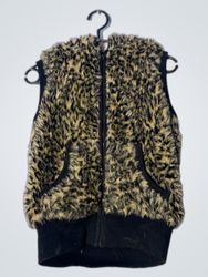 Faux Fur Leopard Print Vest