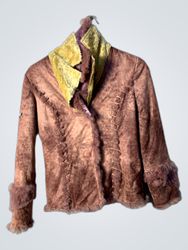 Pink Faux Fur Trimmed Jacket