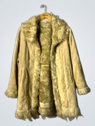 Tan Faux Fur Trimmed Coat