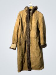 Brown Suede Shearling Lined Coat