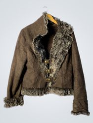 Brown Faux Fur Lined Jacket