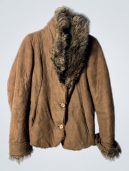 Brown Faux Fur Trimmed Jacket