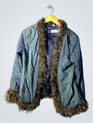 Dreams Denim Jacket with Fur Trim