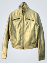 TANNELLI Cream Leather Jacket Size 46