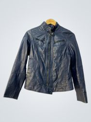 Blue Leather Jacket