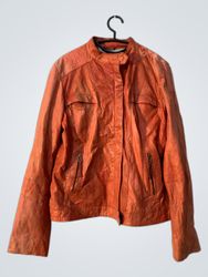 Geddes by Cathy Orange Leather Jacket