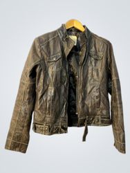 REBEL by RINO & PELLE Women's Brown Leather Jacket