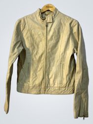 Beige Leather Jacket