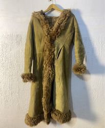 Shearling Coat with Fur Trim