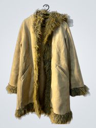 VALESI Women's Faux Suede & Fur Trimmed Hooded Coa..
