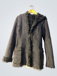 Black Faux Fur Lined Jacket with Hood