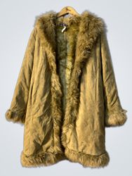 Excellence Faux Fur Trimmed Coat