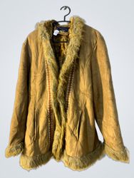 Brown Faux Fur Trimmed Jacket