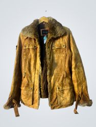 Queens Brown Leather Jacket with Fur Collar