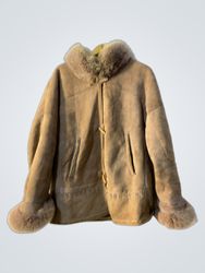 Tan Suede and Fur Jacket