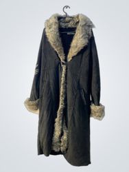 Black coat with fur collar and cuffs