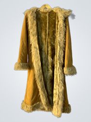 Long Faux Fur Trimmed Coat