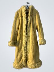 Women's Faux Fur Trimmed Long Coat