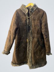 Brown Suede Coat with Fur Lining