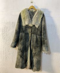 Shearling Coat with Fur Collar