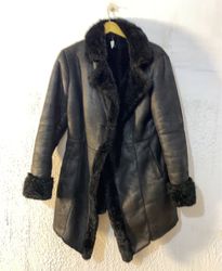 Black Faux Fur Trimmed Coat