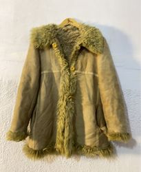 Tan Suede Sheepskin Lined Coat