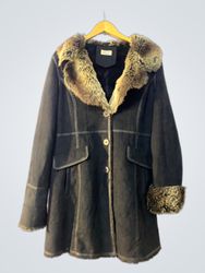 VILLA BLEUE Fur Collar Coat