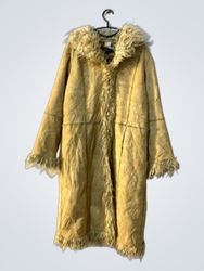 Tan faux fur lined coat
