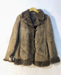 Brown Suede Shearling Lined Jacket