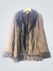 Brown Faux Fur Trimmed Jacket