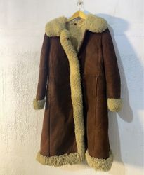 Brown Suede Shearling Coat