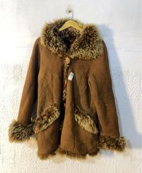 Brown Fur Trimmed Jacket