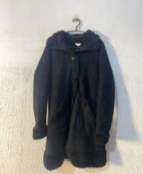 Black Faux Fur Trimmed Coat