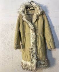 Shearling Coat with Fur Trim